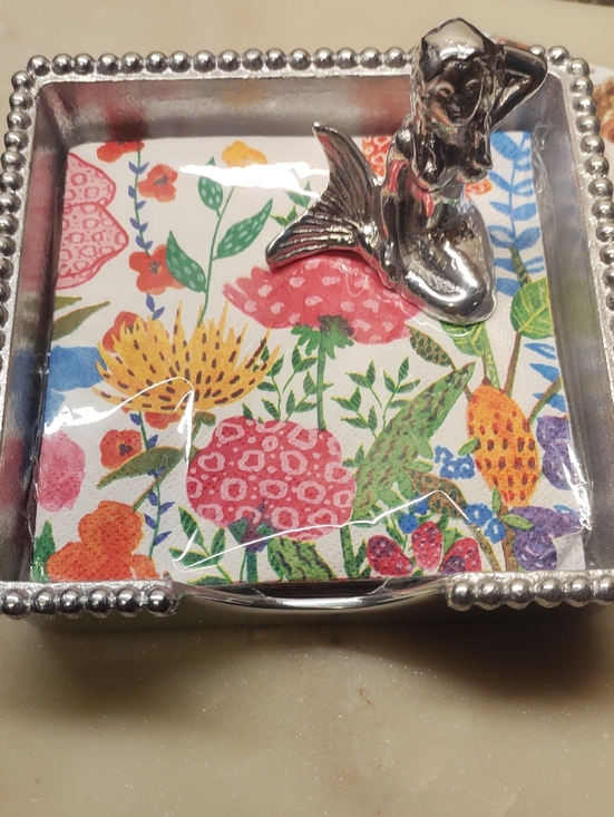 Mariposa Other - Final Sale!🔥NEW! Mariposa RARE Silver Mermaid Napkin Box And Mermaid Weight